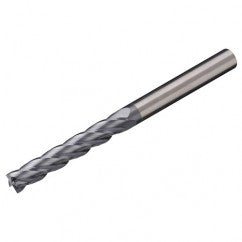6mm Dia. x 75mm Overall Length 3-Flute Square End Solid Carbide SE End Mill-Round Shank-Center Cut-Uncoated - Exact Tooling