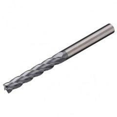 6mm Dia. x 75mm Overall Length 3-Flute Square End Solid Carbide SE End Mill-Round Shank-Center Cut-Uncoated - Exact Tooling