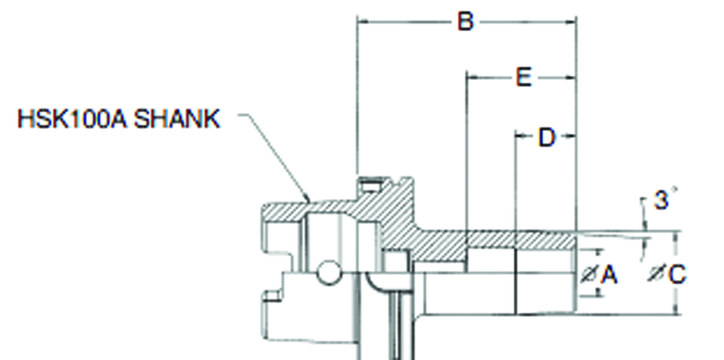3/4" HSK100A Shrink Fit Toolholder - 6.5" Gauge Length - Exact Tooling
