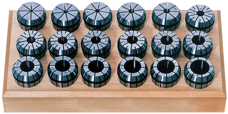 18 Pc. Collet Set - 3/32 to 3/4" - ER32 Style-Round Open - Exact Tooling