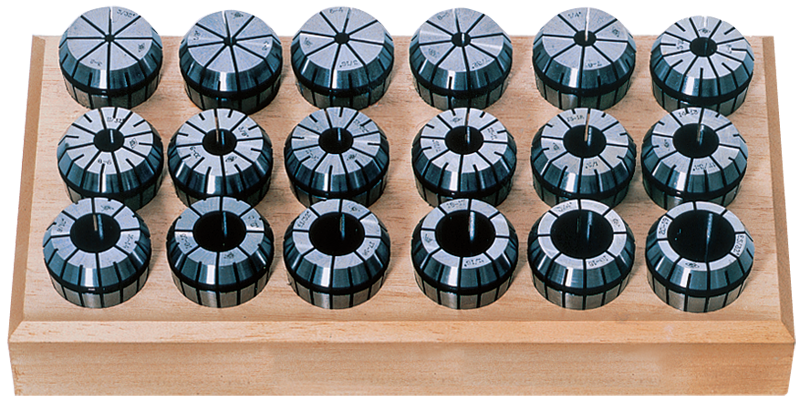 12 Pc. Collet Set - 1/16 to 1/2" - ER20 Style Round Open - Exact Tooling