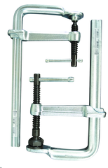 Economy L Clamp - 20" Capacity - 5-1/2" Throat Depth - Heavy Duty Pad - Profiled Rail, Spatter resistant spindle - Exact Tooling