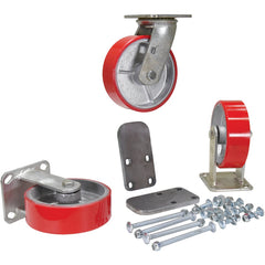 6″ × 2″ Poly-On-Steel Caster Kit 3.6K - Exact Tooling