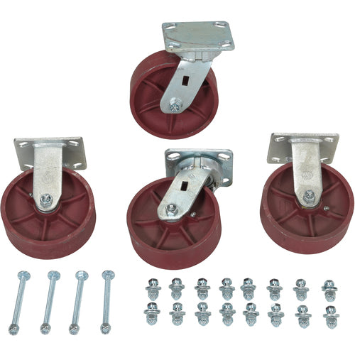 6″ × 2″ Ductile Steel Caster Kit 8K - Exact Tooling