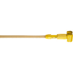 Gripper - Clamp Style Handle - Should be used with 1″ headband mops - Plastic Yellow Head, Hardwood Handle - Exact Tooling