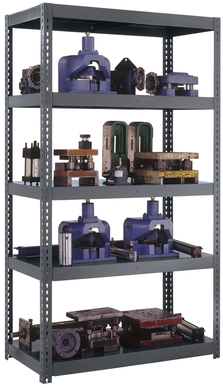 72 x 36 x 84'' - 5-Shelf Boltless Reinforced Shelving Unit (Gray) - Exact Tooling