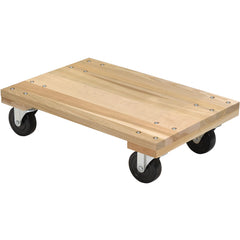 Hardwood Dolly Solid Deck 1.2K lb 16 × 24 - Exact Tooling