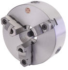 5" 3 Jaw Self Centering Scroll Chuck; Flatback; Steel Body; Top Reversible Jaw - Exact Tooling