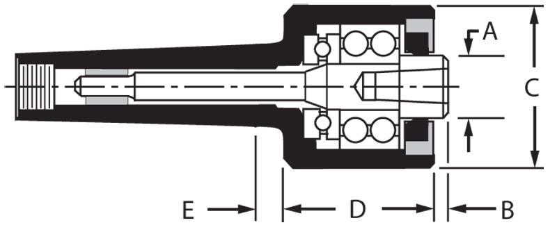 4MT Changeable Pt Body - For Point Live Center - Exact Tooling