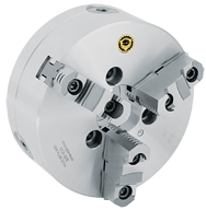 Semi-Steel Lathe Chuck - 10'' A1-8 Mount; 3-Jaw; 2 Piece Reversible Jaws - Exact Tooling