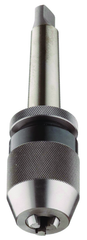 1/32 - 1/2'' Capacity - 3 MT Shank - Keyless Drill Chuck with Integral Shank - Exact Tooling