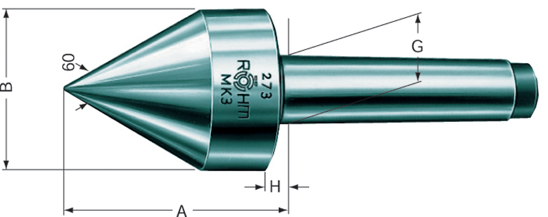 2MT HD 60° Pipe Nose - Live Center - Exact Tooling