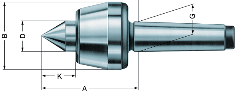 6MT Revolving Tailstock Standard - Live Center - Exact Tooling