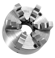 Ajust-Tru+ Universal Chuck - 4" Plain Mount; 6-Jaw; Solid Jaw - Exact Tooling