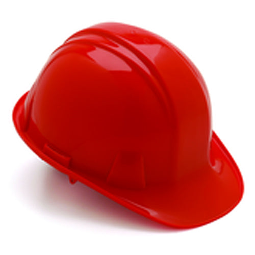 4 Point Ratchet Hard Hat, Red - Exact Tooling