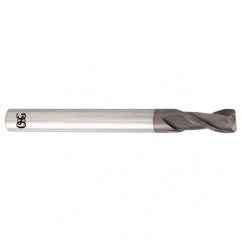 6mm Dia. x 80mm Overall Length 2-Flute 0.2mm C/R Solid Carbide SE End Mill-Round Shank-Center Cutting-TiALN - Exact Tooling