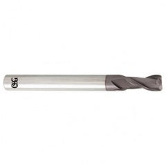 12mm Dia. x 110mm Overall Length 2-Flute 0.5mm C/R Solid Carbide SE End Mill-Round Shank-Center Cutting-TiALN - Exact Tooling