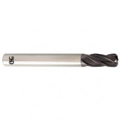 8mm Dia. x 100mm Overall Length 4-Flute 2mm C/R Solid Carbide SE End Mill-Round Shank-Center Cutting-TiALN - Exact Tooling