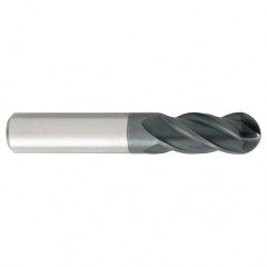 3/16" Dia. - 2" OAL - Carbide - Ball End HP End Mill-4 FL - Exact Tooling