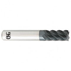 9/16 x 9/16 x 1-1/8 x 3-1/2 5Fl  C/R Carbide End Mill - TiALN - Exact Tooling