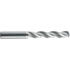 #29 Dia. × 0.2362″ Shank × 28 mm Flute Length × 66 mm OAL, 5xD, 124°, TB, 3 Flute, External, Round Solid Carbide Drill - Exact Tooling