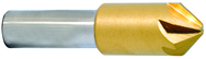 7/8" Size-1/2" Shank-120°-M42;TiN 6 Flute Chatterless Countersink - Exact Tooling
