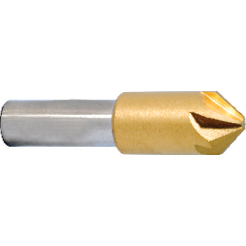 ‎1/4″ Size-1/4″ Shank-90°-M42,TiN 6 Flute Chatterless Countersink - Exact Tooling