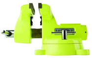 1560, High-Visibility Safety Vise, 6" Jaw Width, 5-3/4" Jaw Opening - Exact Tooling