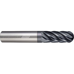 ‎6 Flute - Ball - 0.1250″ (1/8) Cutter DIA × 0.1250″ (1/8) Shank DIA × 0.0625″ (1/16) Radius × 0.2500″ (1/4) LOC × 1.5000″ (1-1/2) OAL  - APLUS Coated