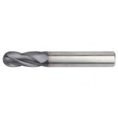 1/2x1/2x2x4 Ball Nose 4FL Carbide End Mill-Round Shank-TiAlN - Exact Tooling