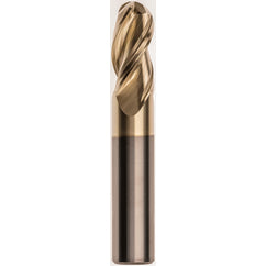 1/4 x 1/4 x 3/4 x 2-1/2 Ball Nose 3 Flute Carbide M223 Streaker End Mill-ZrN - Exact Tooling