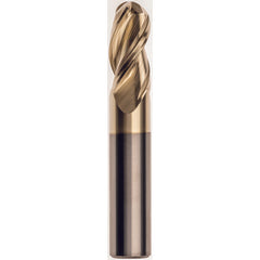5/8 x 5/8 x 1-7/8 x 4 Ball Nose 3 Flute Carbide M223 Streaker End Mill-ZrN - Exact Tooling