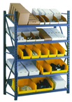 52 x 24 x 78" - Welded Frame Single Tilt Shelving Starter Unit (Gray) - Exact Tooling