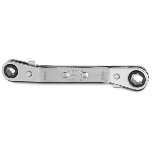 ‎Proto Offset Double Box Reversible Ratcheting Wrench 1/4″ × 5/16″ - 6 Point - Exact Tooling