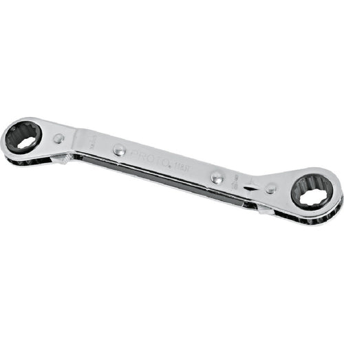 ‎Proto Offset Double Box Reversible Ratcheting Wrench 1/4″ × 5/16″ - 12 Point - Exact Tooling