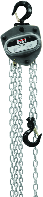 L-100-100WO-30, 1 Ton Hand Chain Hoist with 30' Lift & Overload Protection - Exact Tooling