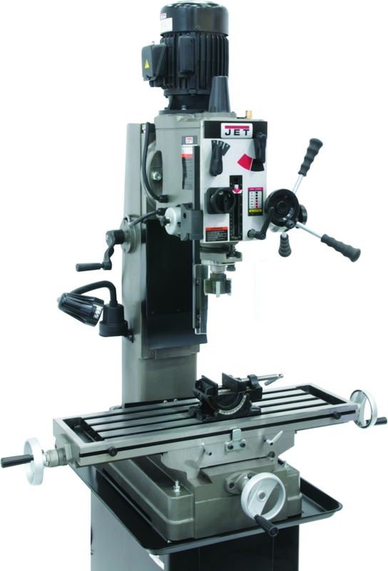 JMD-45GH Geared Head Square Column Mill Drill with Newall DP700 2-Axis DRO - Exact Tooling