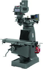 JTM-4VS Mill With ACU-RITE VUE DRO With X-Axis Powerfeed and 6" Riser Block - Exact Tooling