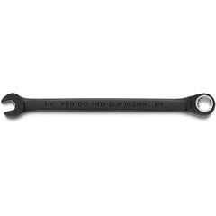 Proto Black Chrome Combination Non-Reversible Ratcheting Wrench 1/4″ - Spline - Exact Tooling