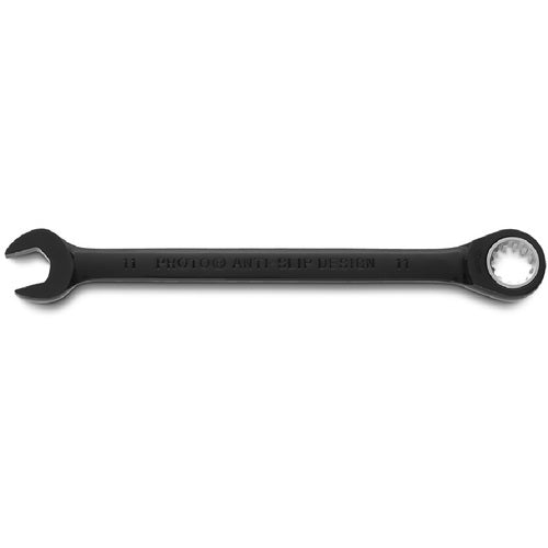 Proto Black Chrome Combination Non-Reversible Ratcheting Wrench 11 mm - Spline - Exact Tooling
