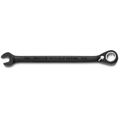Proto Black Chrome Combination Reversible Ratcheting Wrench 5/16″ - Spline - Exact Tooling