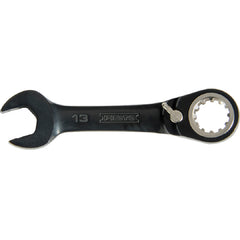 Proto Black Chrome Combination Stubby Reversible Ratcheting Wrench 8 mm - Spline - Exact Tooling