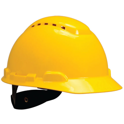 ‎3M Hard Hat with Uvicator H-702V-UV Vented Yellow 4-Point Ratchet Suspension - Exact Tooling