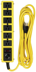 6 Outlet - Black/Yellow - Surge Protector/Circuit Breaker - Exact Tooling
