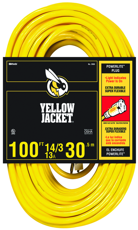 Extension Cord - 100' Heavy Duty 1-Outlet (Powerlite) - Exact Tooling