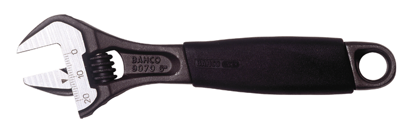 1-1/16" Opening - 8" OAL - Adjustable Wrench with Ergo Comfort Handle - Exact Tooling