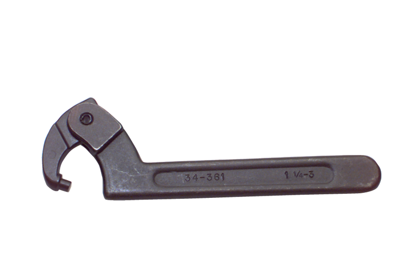 4-1/2 to 6-1/4'' Dia. Capacity - 10-1/2'' OAL - Adjustable Pin Spanner Wrench - Exact Tooling