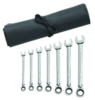 7 Piece - Reversible Combination Ratcheting Wrench Set SAE - Exact Tooling