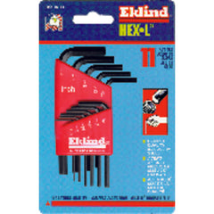 11 Pieces-0.050″-1/4″ Long Arm Style - Hex Key Set - Exact Tooling