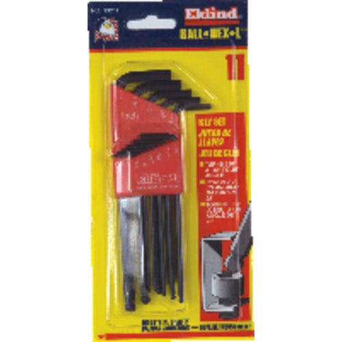 11 Pieces-0.050″-1/4″ Long Arm Style - Ball End Hex Key Set - Exact Tooling